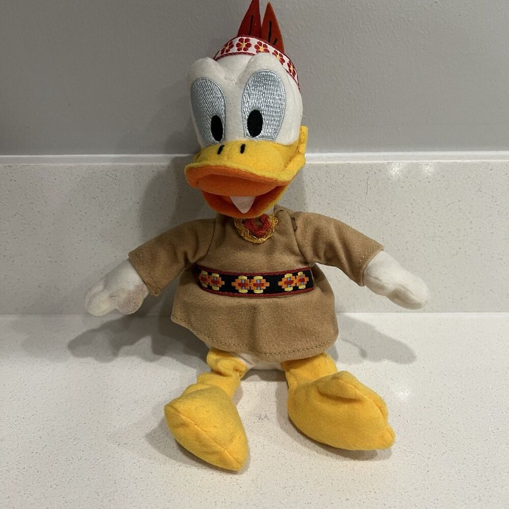 Disney Store Native American Donald Duck 9" Plush Vintage Collectible
